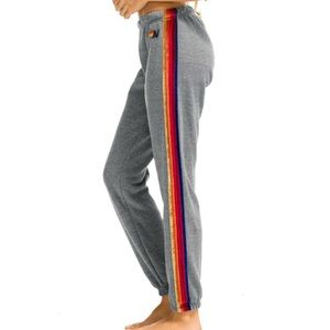 RARE Aviator Nation velvet striped sweatpants